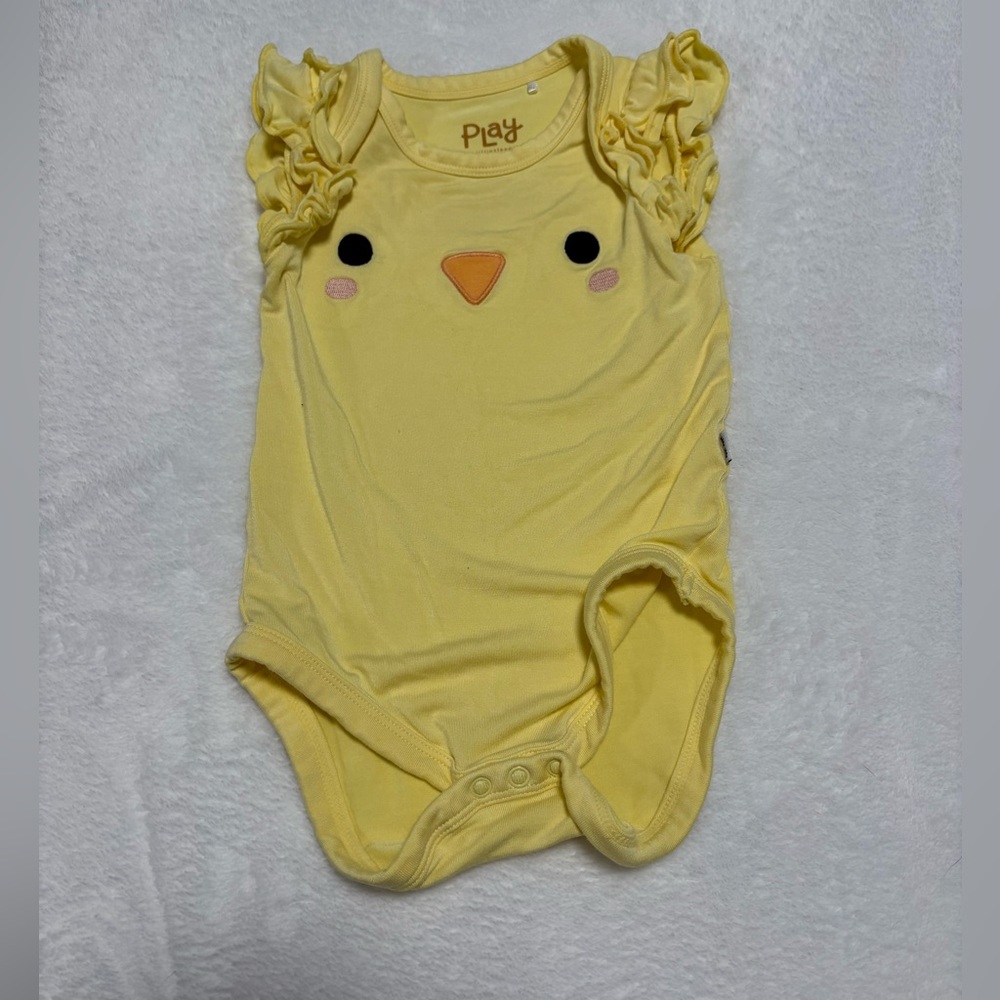 Little Sleepies Chick Flutter Bodysuit 3-6M EUC Bamboo Easter